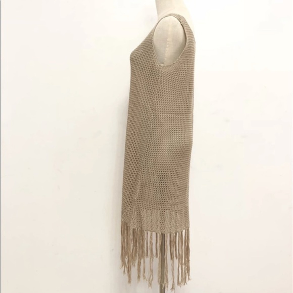 Sexy Khaki Sheer Mesh Beach Bikini Coverup Dress - Picture 4 of 8